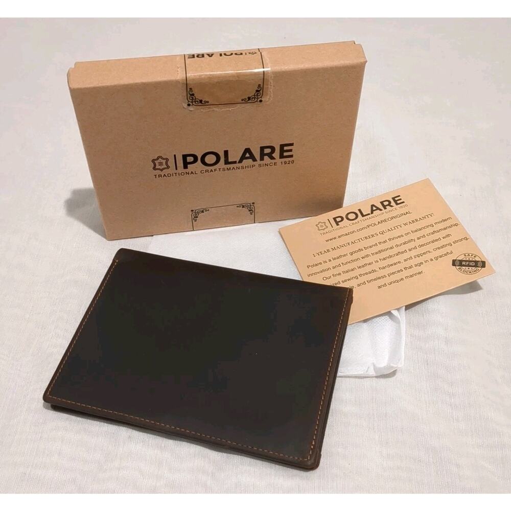 Polare Luxury RFID Blocking Leather Unisex Passport Holder Travel Wallet